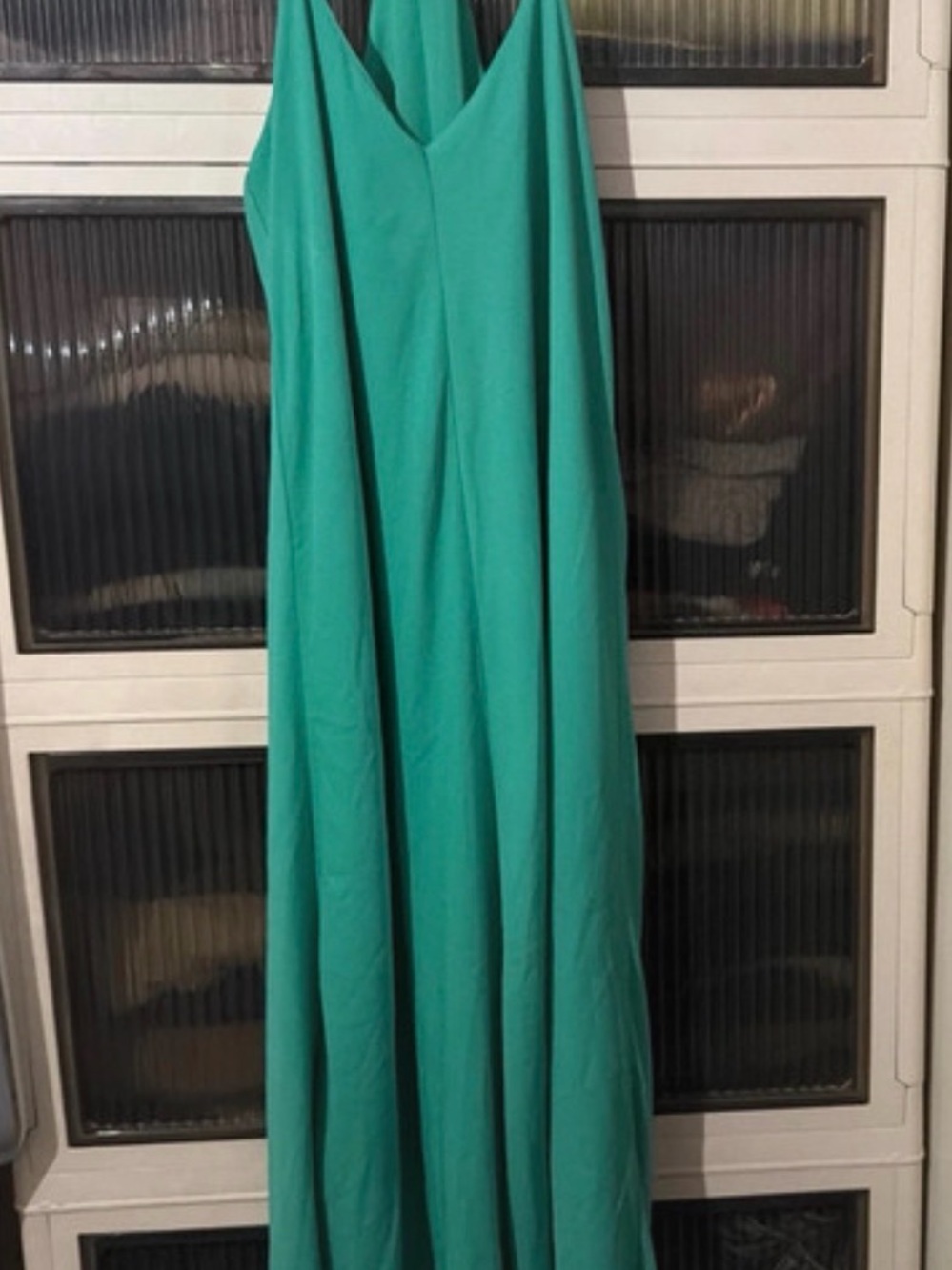 Adrienne Vittadini Teal Maxi Skirt with V-Strap Waist